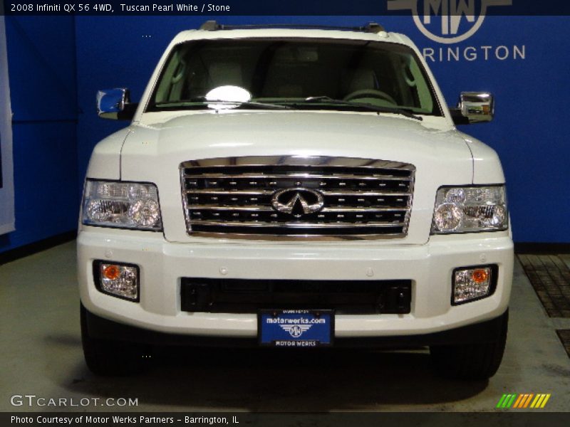 Tuscan Pearl White / Stone 2008 Infiniti QX 56 4WD