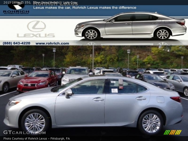 Silver Lining Metallic / Light Gray 2013 Lexus ES 350