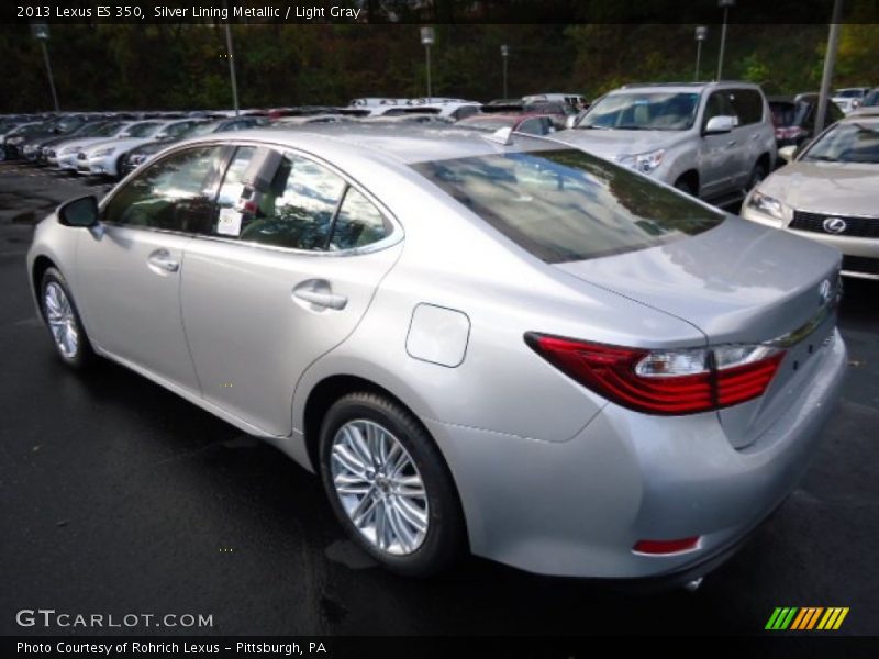 Silver Lining Metallic / Light Gray 2013 Lexus ES 350