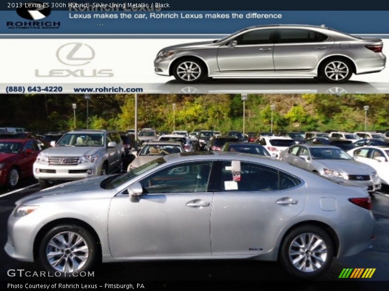 Silver Lining Metallic / Black 2013 Lexus ES 300h Hybrid