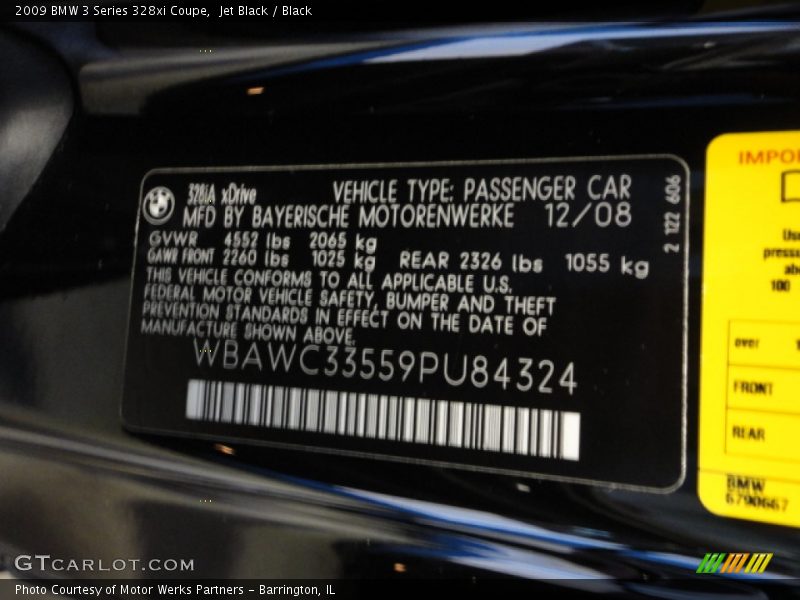 Jet Black / Black 2009 BMW 3 Series 328xi Coupe