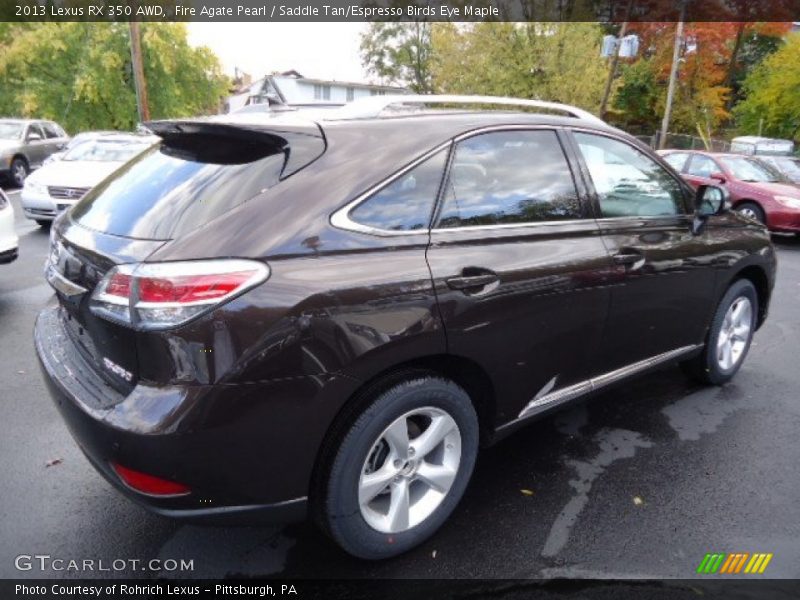 Fire Agate Pearl / Saddle Tan/Espresso Birds Eye Maple 2013 Lexus RX 350 AWD