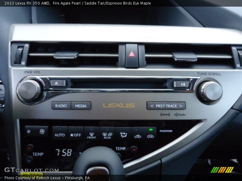 Fire Agate Pearl / Saddle Tan/Espresso Birds Eye Maple 2013 Lexus RX 350 AWD