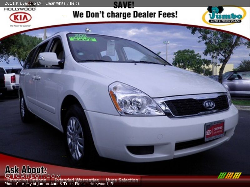 Clear White / Beige 2011 Kia Sedona LX