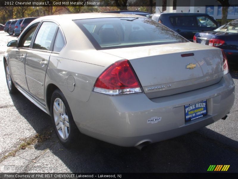 Gold Mist Metallic / Neutral 2012 Chevrolet Impala LT