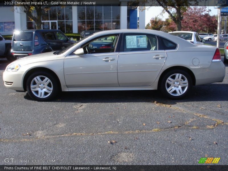 Gold Mist Metallic / Neutral 2012 Chevrolet Impala LT