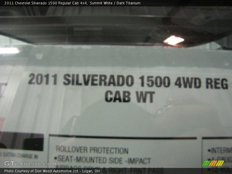 Summit White / Dark Titanium 2011 Chevrolet Silverado 1500 Regular Cab 4x4