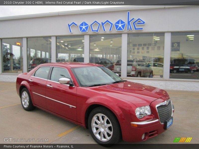 Inferno Red Crystal Pearl / Dark Khaki/Light Graystone 2010 Chrysler 300 C HEMI