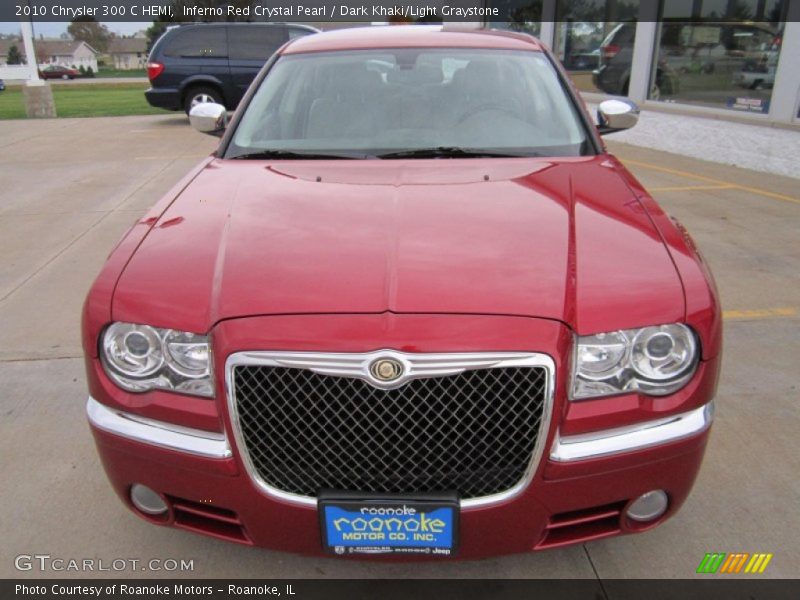 Inferno Red Crystal Pearl / Dark Khaki/Light Graystone 2010 Chrysler 300 C HEMI