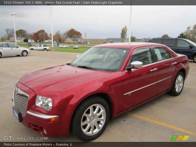 Inferno Red Crystal Pearl / Dark Khaki/Light Graystone 2010 Chrysler 300 C HEMI