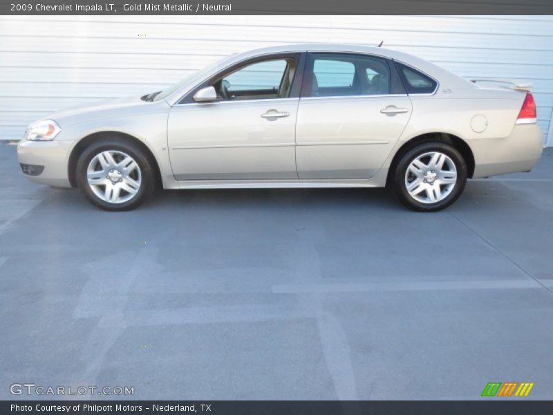 Gold Mist Metallic / Neutral 2009 Chevrolet Impala LT