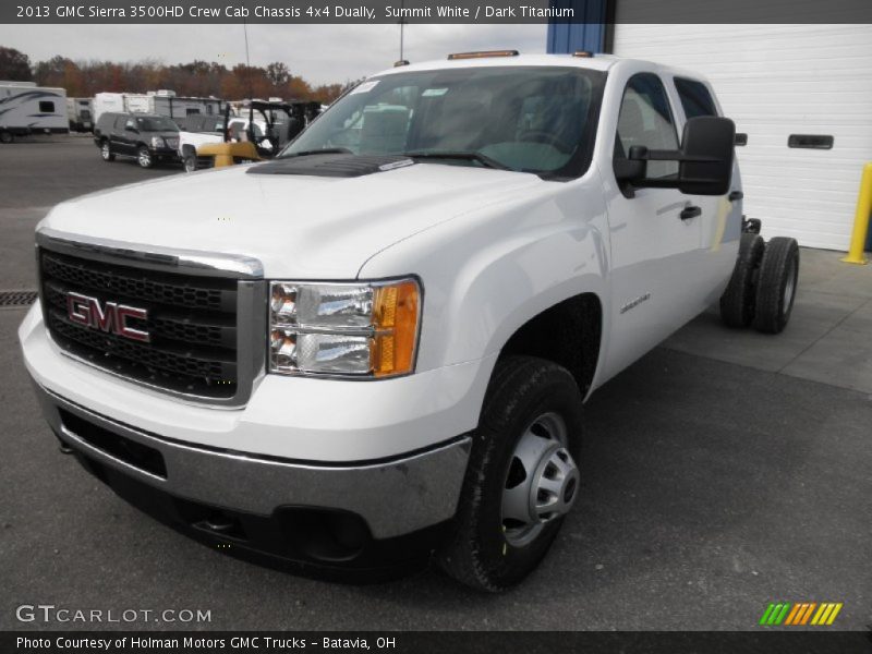 Summit White / Dark Titanium 2013 GMC Sierra 3500HD Crew Cab Chassis 4x4 Dually
