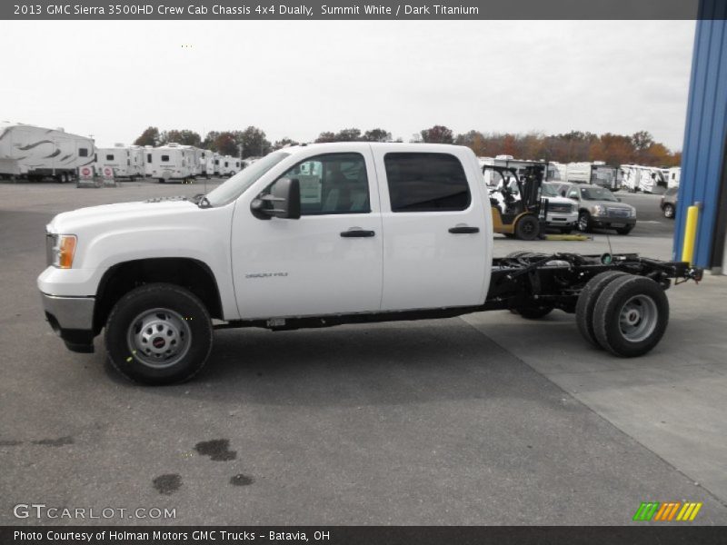 Summit White / Dark Titanium 2013 GMC Sierra 3500HD Crew Cab Chassis 4x4 Dually