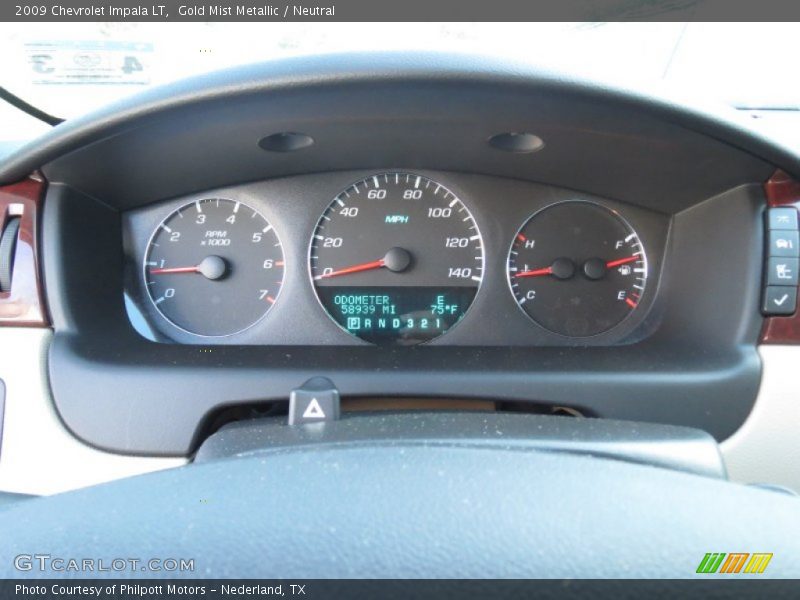 Gold Mist Metallic / Neutral 2009 Chevrolet Impala LT