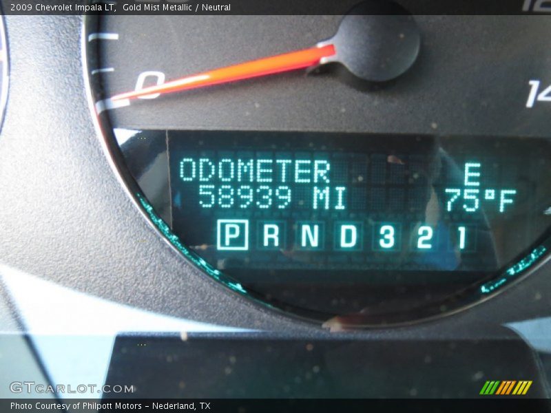 Gold Mist Metallic / Neutral 2009 Chevrolet Impala LT