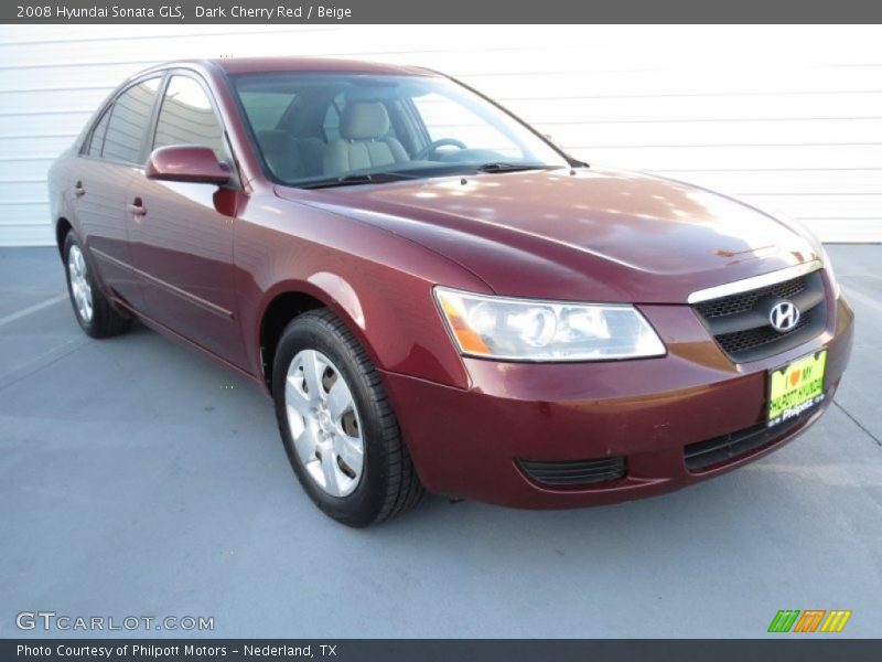 Dark Cherry Red / Beige 2008 Hyundai Sonata GLS