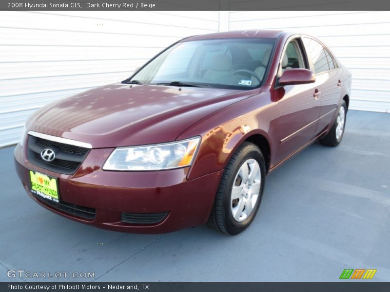 Dark Cherry Red / Beige 2008 Hyundai Sonata GLS