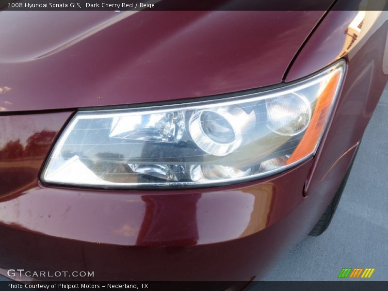 Dark Cherry Red / Beige 2008 Hyundai Sonata GLS
