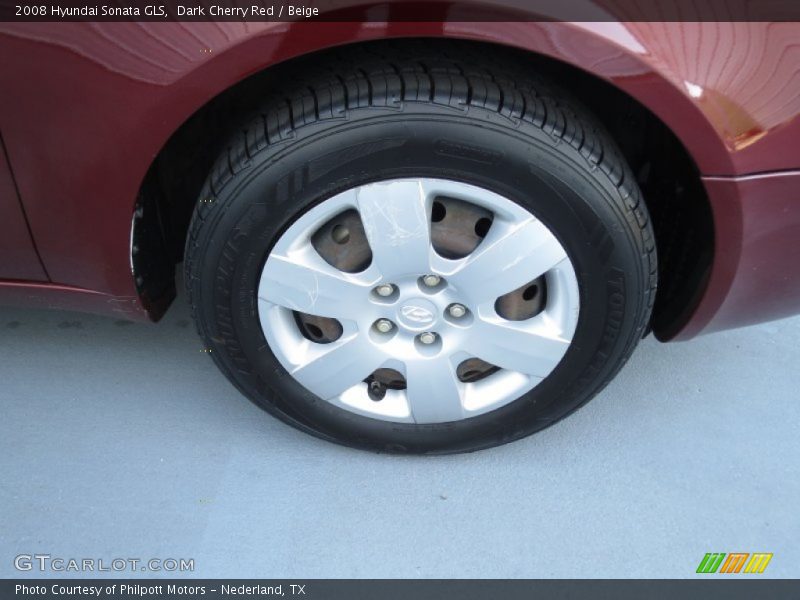 Dark Cherry Red / Beige 2008 Hyundai Sonata GLS