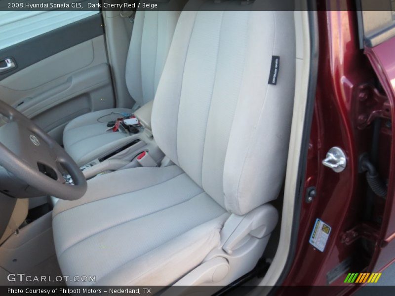 Dark Cherry Red / Beige 2008 Hyundai Sonata GLS