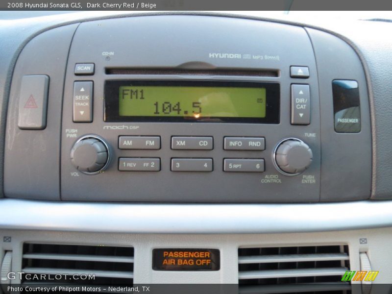 Dark Cherry Red / Beige 2008 Hyundai Sonata GLS