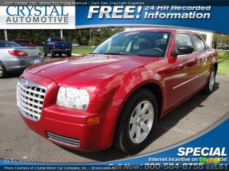 Inferno Red Crystal Pearlcoat / Dark Slate Gray/Light Graystone 2007 Chrysler 300