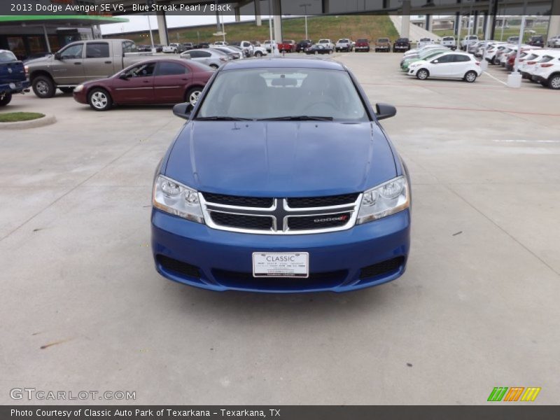 Blue Streak Pearl / Black 2013 Dodge Avenger SE V6