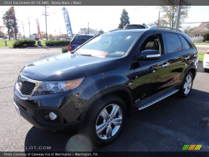 Ebony Black / Black 2012 Kia Sorento EX V6 AWD