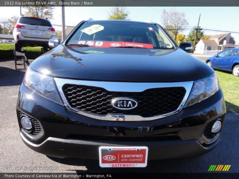 Ebony Black / Black 2012 Kia Sorento EX V6 AWD