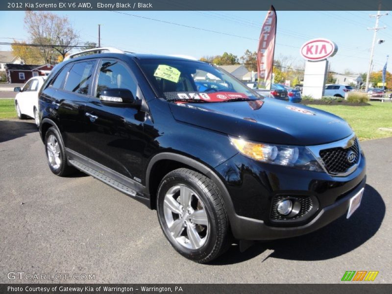 Ebony Black / Black 2012 Kia Sorento EX V6 AWD