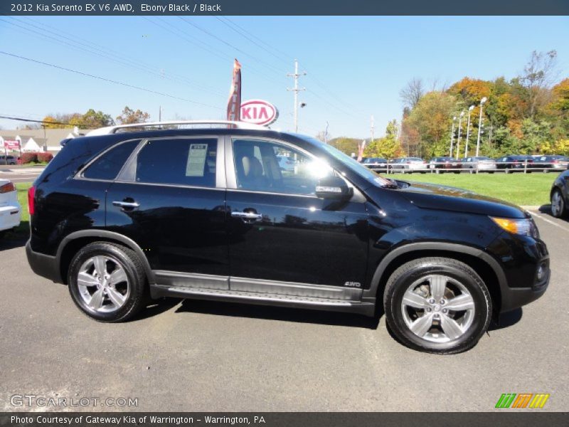 Ebony Black / Black 2012 Kia Sorento EX V6 AWD