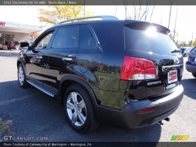 Ebony Black / Black 2012 Kia Sorento EX V6 AWD