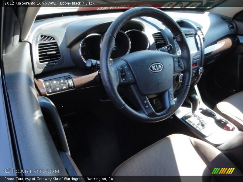 Ebony Black / Black 2012 Kia Sorento EX V6 AWD