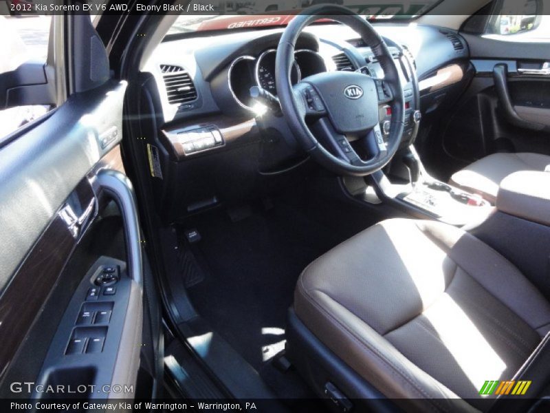 Ebony Black / Black 2012 Kia Sorento EX V6 AWD
