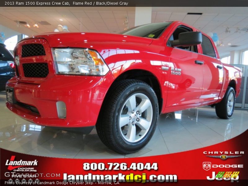 Flame Red / Black/Diesel Gray 2013 Ram 1500 Express Crew Cab
