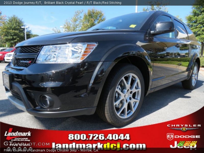Brilliant Black Crystal Pearl / R/T Black/Red Stitching 2013 Dodge Journey R/T