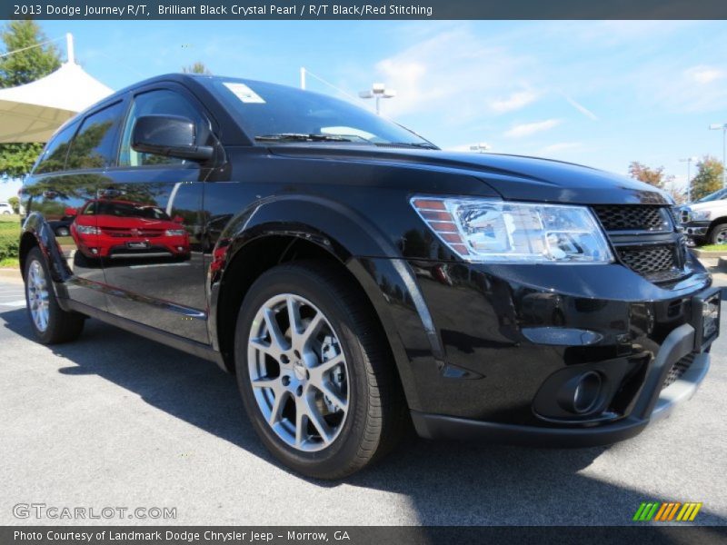 Brilliant Black Crystal Pearl / R/T Black/Red Stitching 2013 Dodge Journey R/T