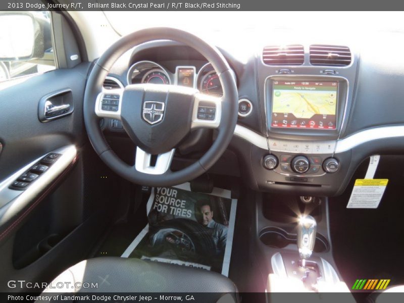 Brilliant Black Crystal Pearl / R/T Black/Red Stitching 2013 Dodge Journey R/T