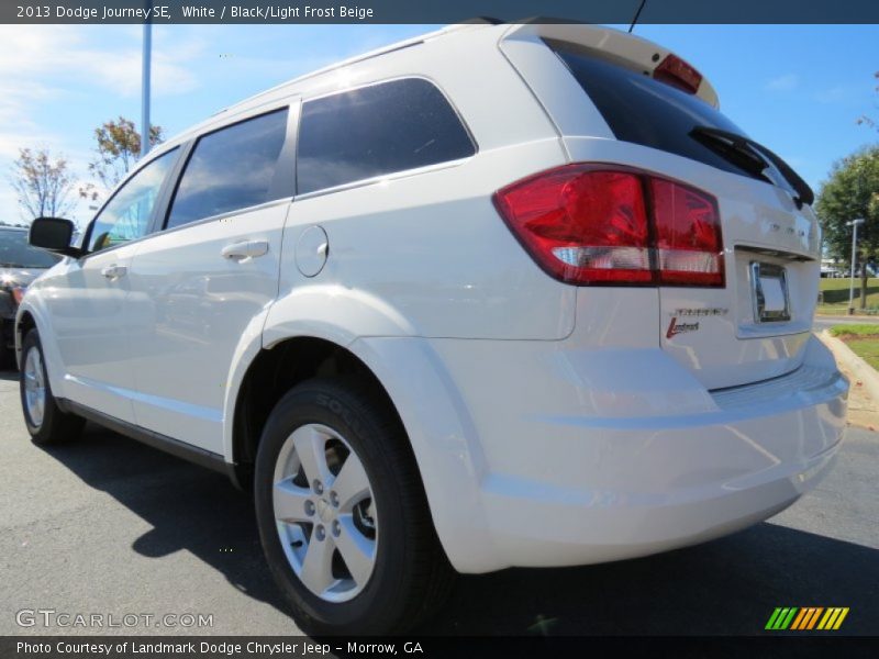 White / Black/Light Frost Beige 2013 Dodge Journey SE