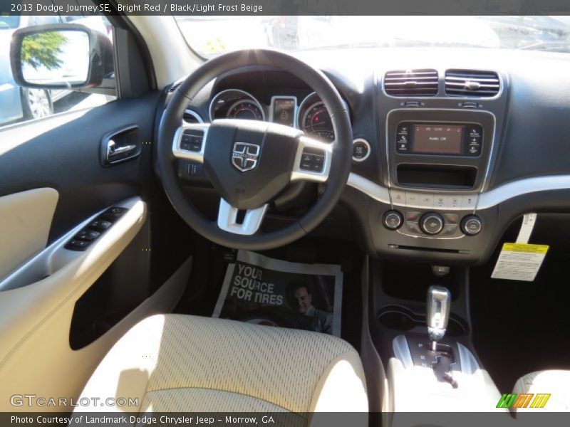 Bright Red / Black/Light Frost Beige 2013 Dodge Journey SE