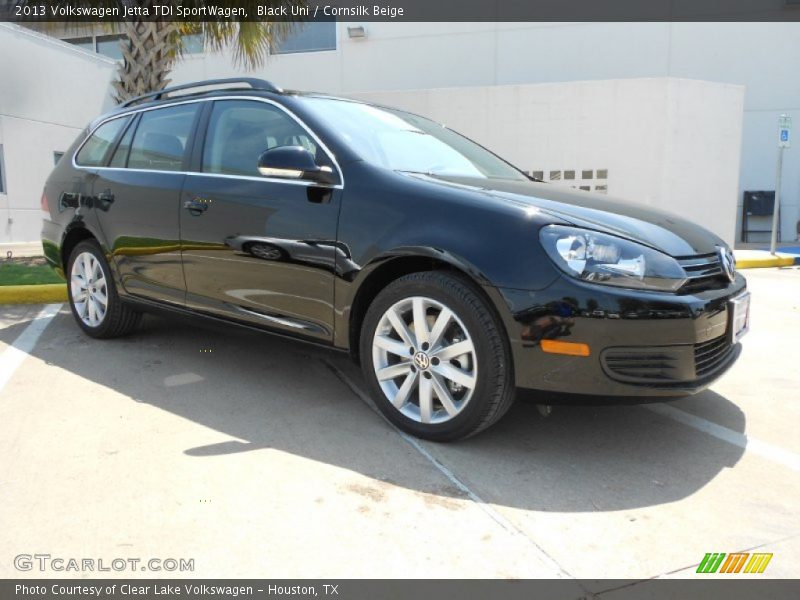 Black Uni / Cornsilk Beige 2013 Volkswagen Jetta TDI SportWagen