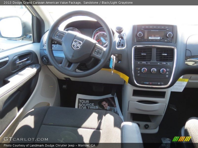 Sandstone / Black/Light Graystone 2013 Dodge Grand Caravan American Value Package