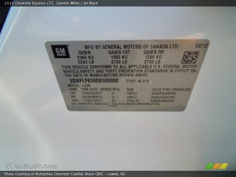 Summit White / Jet Black 2013 Chevrolet Equinox LTZ