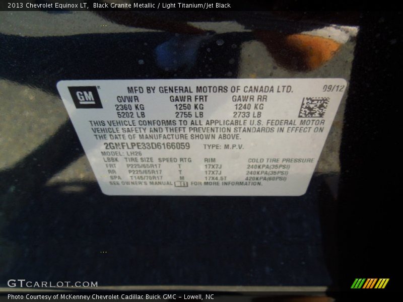 Black Granite Metallic / Light Titanium/Jet Black 2013 Chevrolet Equinox LT