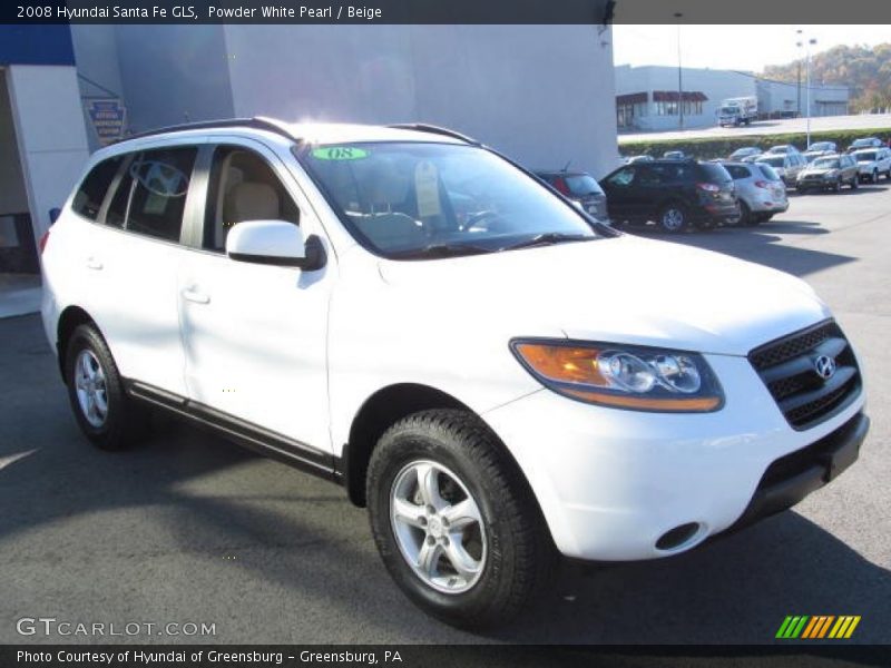 Powder White Pearl / Beige 2008 Hyundai Santa Fe GLS