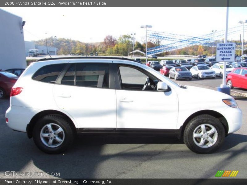 Powder White Pearl / Beige 2008 Hyundai Santa Fe GLS