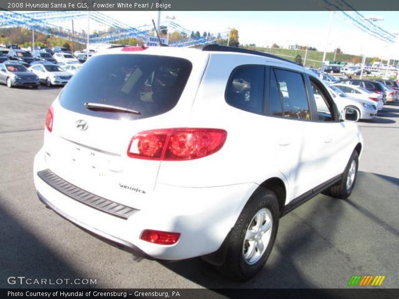 Powder White Pearl / Beige 2008 Hyundai Santa Fe GLS