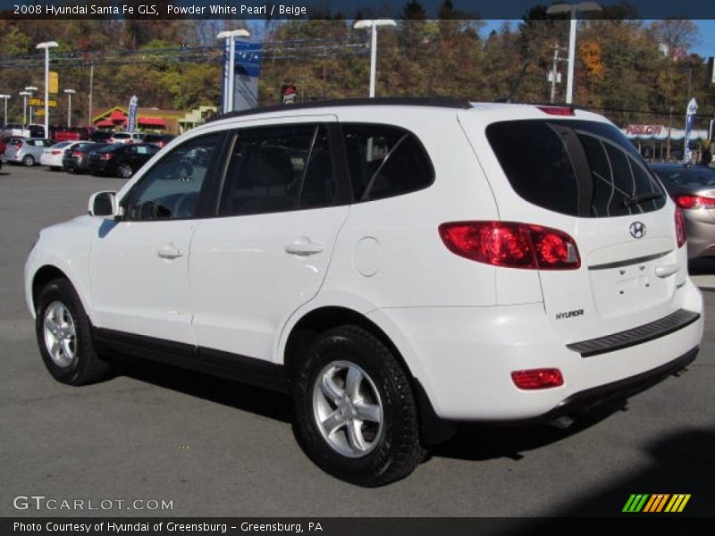 Powder White Pearl / Beige 2008 Hyundai Santa Fe GLS