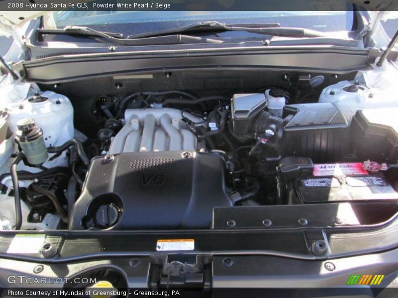 Powder White Pearl / Beige 2008 Hyundai Santa Fe GLS