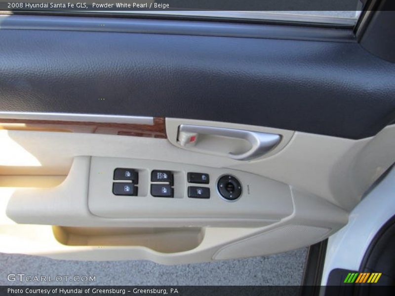 Powder White Pearl / Beige 2008 Hyundai Santa Fe GLS
